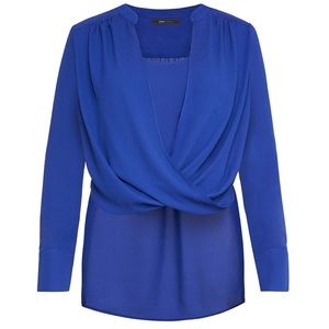 BCBGMaxAzria Jaklyn drape front top 💙